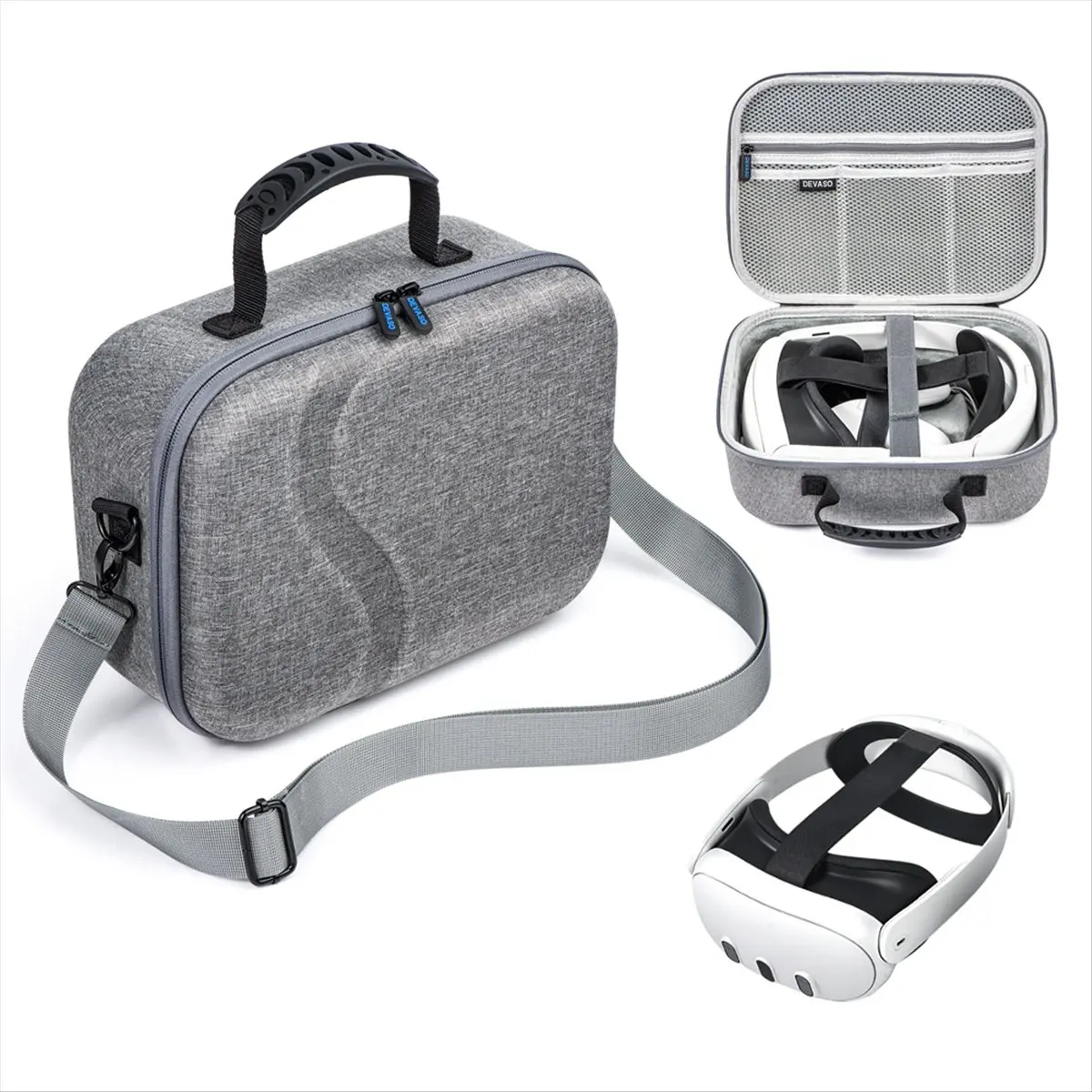 AABFK Large Carrying Case for Meta Quest 3 Accessories, Storage Case Bag for Quest 3 VR Headset, Controller Grips, Travel Case