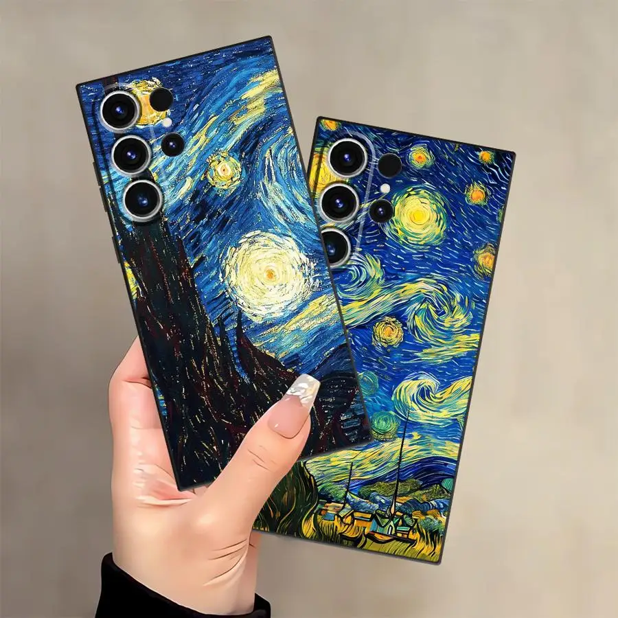Van Gogh's Sternennacht Hülle für Samsung Galaxy S26 S25 Ultra S23 S10 S9 S20 S24 Plus S21 FE Note 20 Ultra 8 9 10 Funda Handyhülle