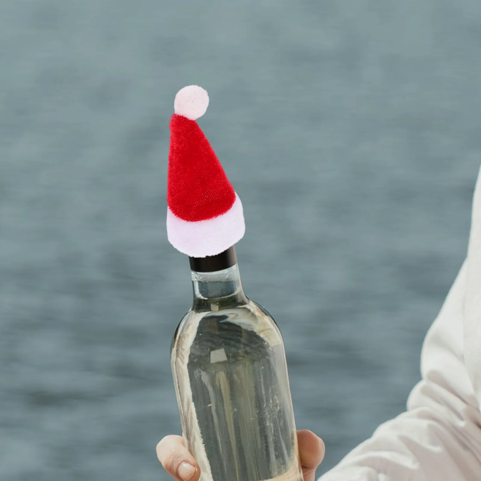 

12Pcs Christmas Mini Santa Hat Set Red Bottle Covers Xmas Party Tableware Decoration Xmas Bottle Cover Christmas Ornament