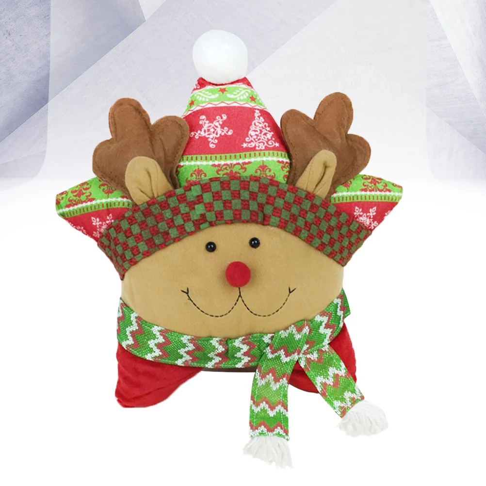 

Christmas Themed Throw Pillow Five-pointed Star Shape Cartoon Back Cushion Household Supplies Home Decor Gift for Festival Party