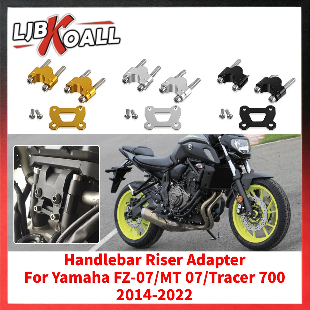 MT07 Handlebar Riser Handle Bar Adapter Mount Clamp 25mm for Yamaha FZ-07 FZ07 MT 07 Tracer XSR 700 2014-2022 Motor Accessories