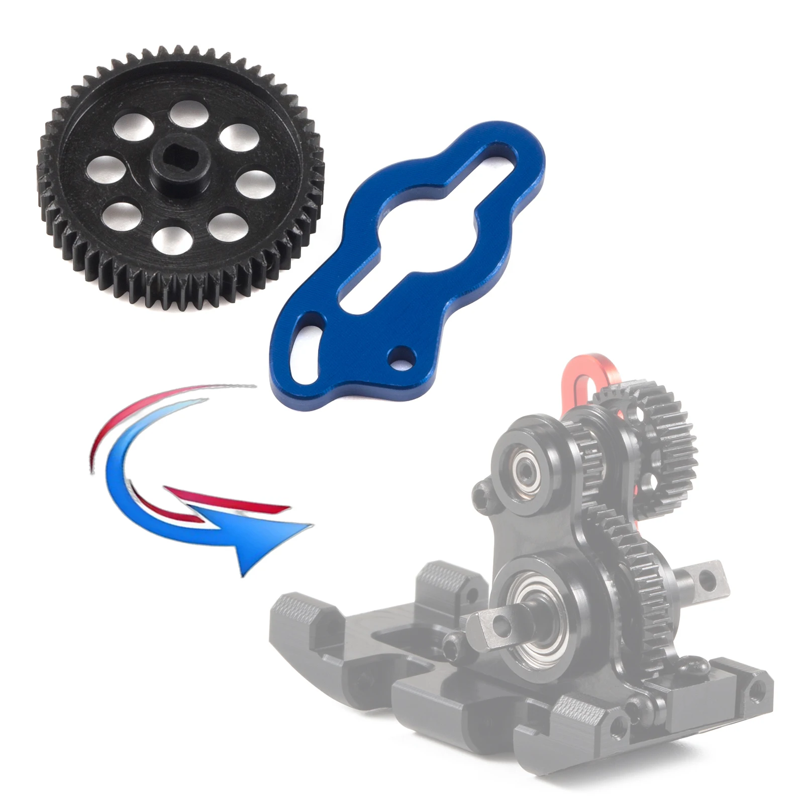 52T Spur Gear and Big Gear Motor Plate for NOD-24 Transmission Lower Speed Optiona Parts 1/24 RC SCX24
