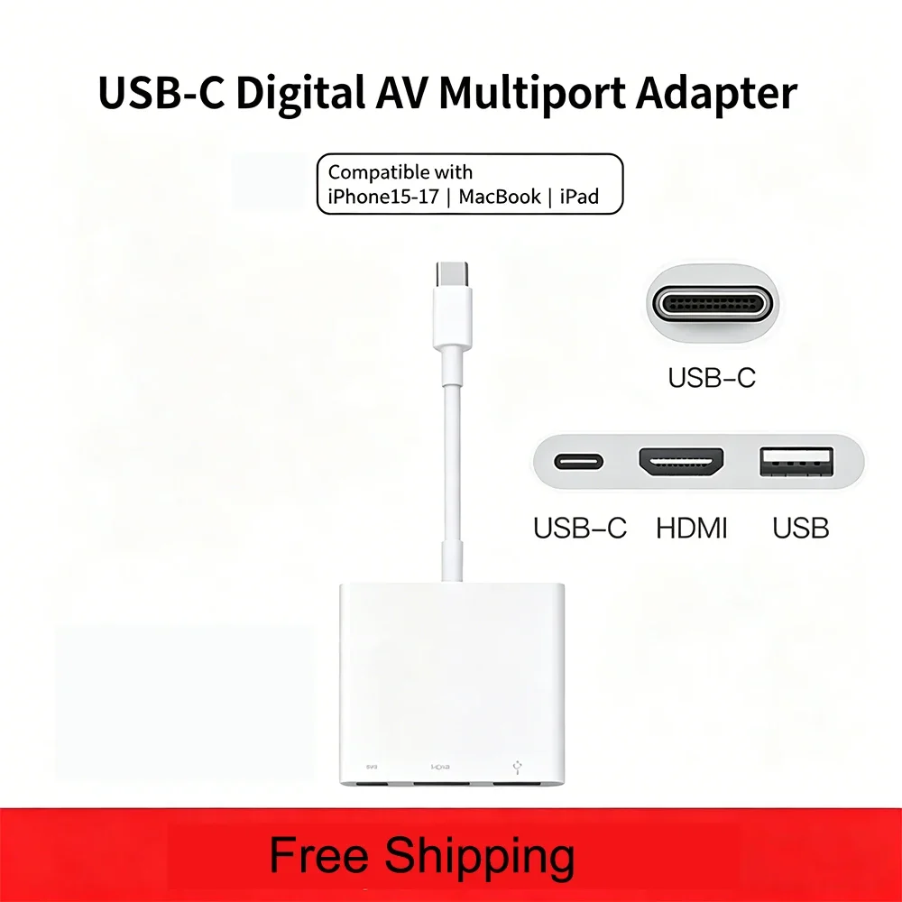 3-in-1 USB-C USB-Hub Stecker auf Buchse HDMI-kompatibel 4K USB 3.1 Typ-C zu USB 3.0 Ladeadapter für Macbook Air 12 Konverter