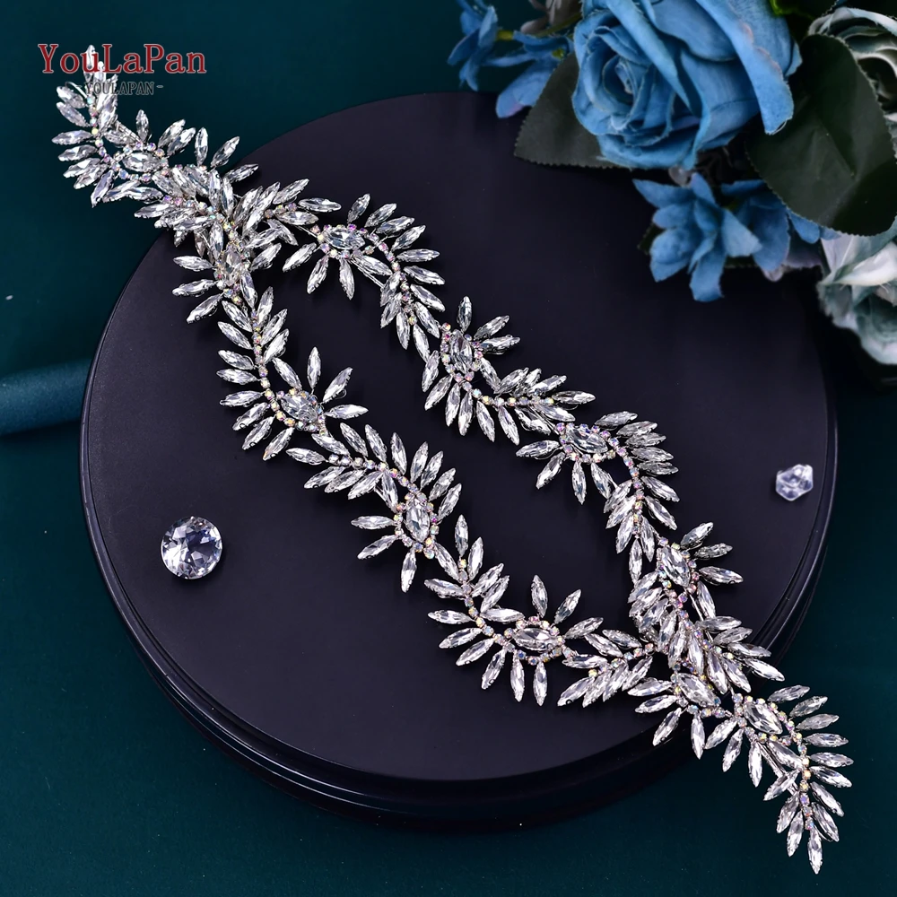 

YouLaPan Woman Wedding Dress Double Layer Rhinestone Bridal Sash Accessories Pageant Miss Party Evening Dress Sash SH407