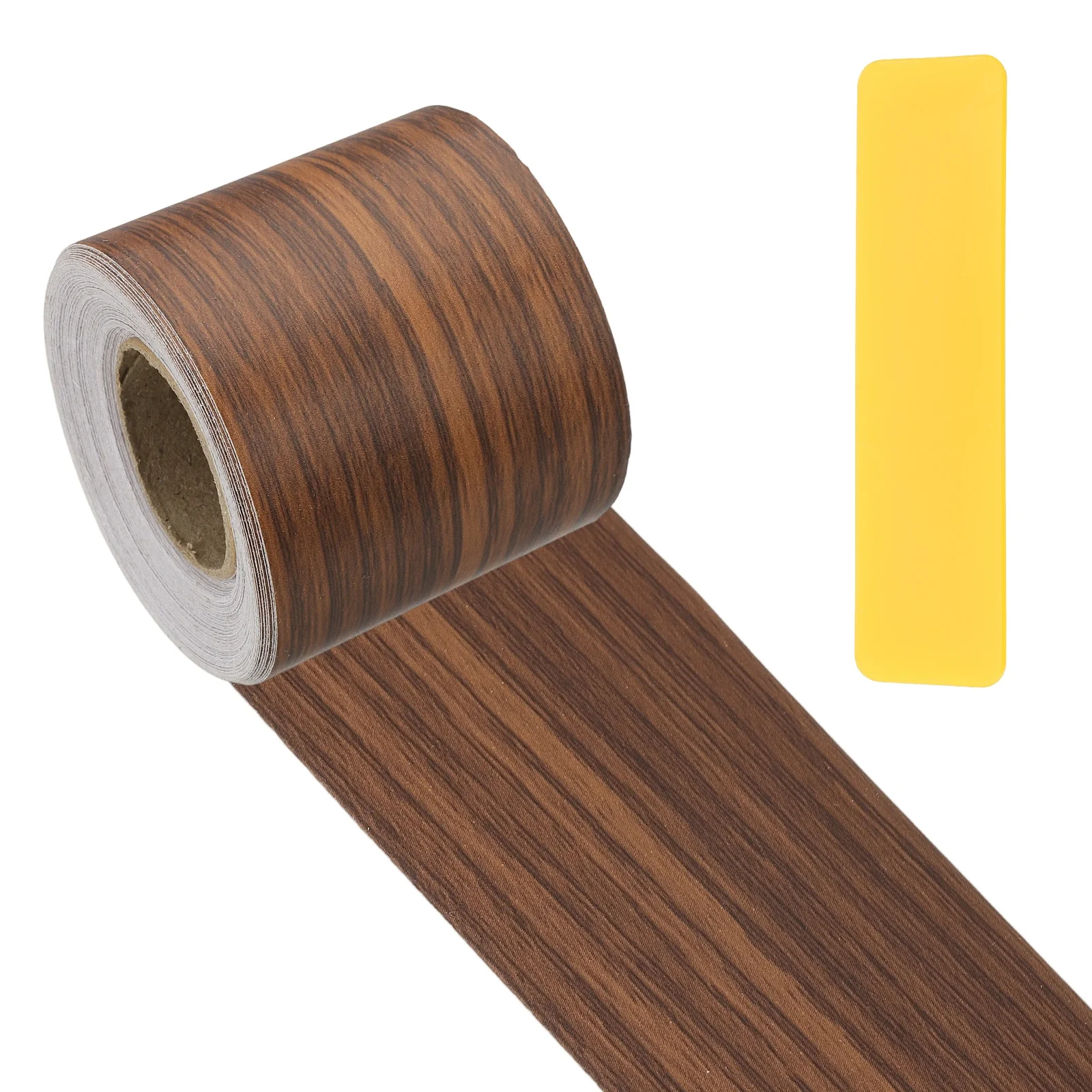10meter Wood Grain Repair Tape Self Adhesive Realistic Textured Repair Patch Peel and Stick Wood Tape with Scraper for Furniture