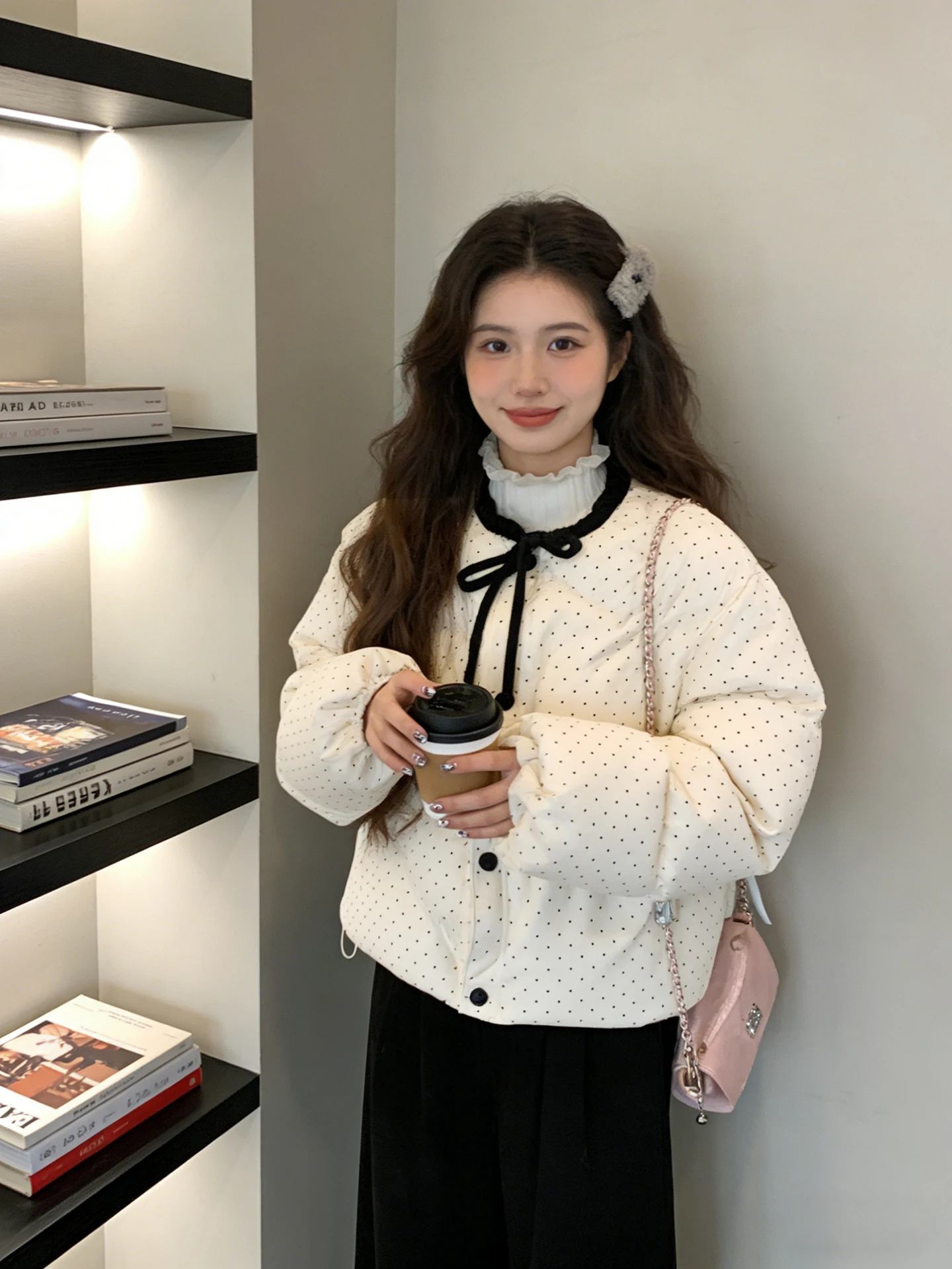 

Korean Sle ort Puffer Jaet Women's Autumn Winter New Loose Slim Knot Bread Coat Outerwear Cotton Clothes