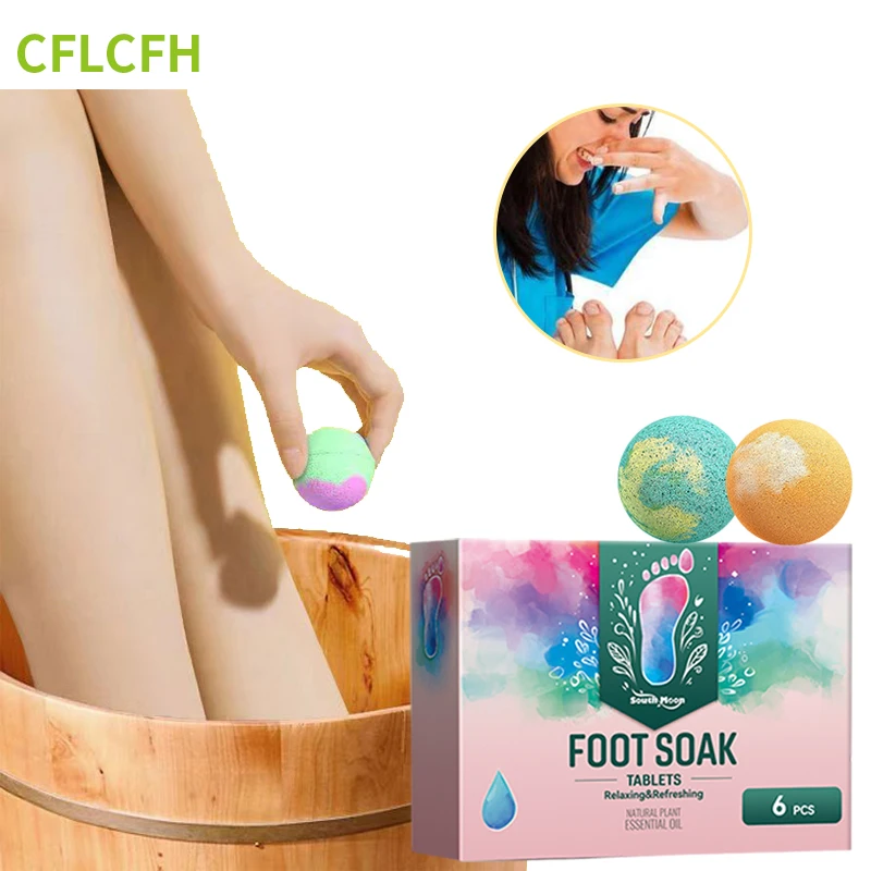 Foot Bath Soak Ball Deodorant Foot Odor Detox Antibacterial Anti-Itch Feet Sweat Tinea Pedis Remover Moisturizing Scents Oils