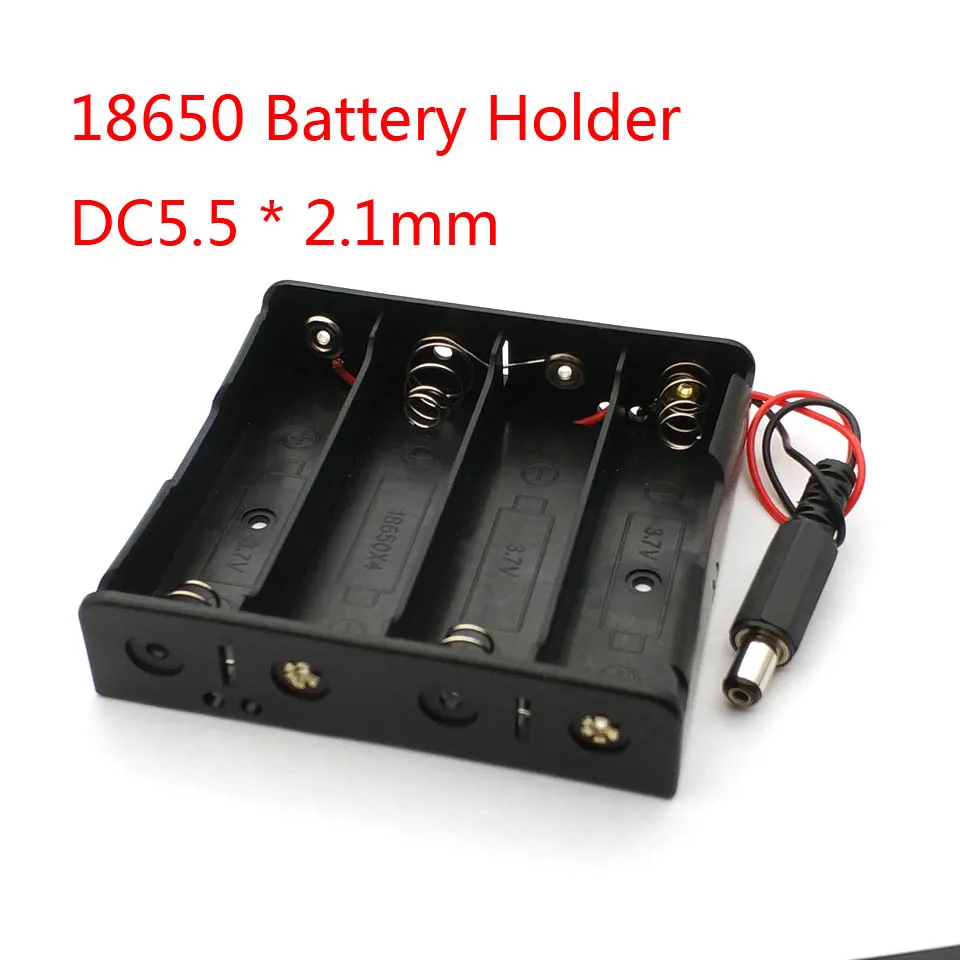 18650 Batteriehalterbox 2/3/4 Steckplätze optional mit DC 5.5x2.1mm Stecker 20CM Kabel Federkontakt Parallel 3.7V DIY Stromversorgung – Detail 5