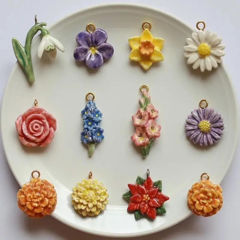 DIY Pflanzen- und Blumen-Anhänger, pastorales, farbenfrohes Design für Ohrringe, Halsketten, Armbänder, Schmuckherstellung, Zubehör – Detail 2