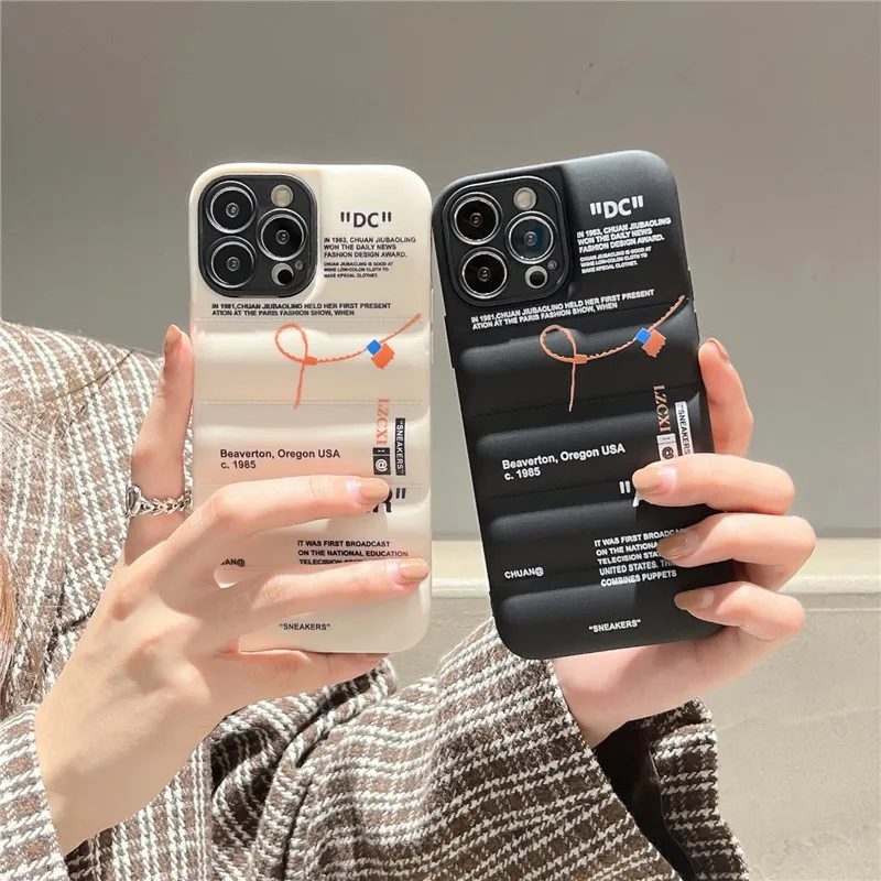 2024 جديد أسفل سترة فاخرة آيفون X XR XS ماكس 11 12 13 14 15 16 برو ماكس موضة شعبية البخاخ غطاء مضاد للسقوط