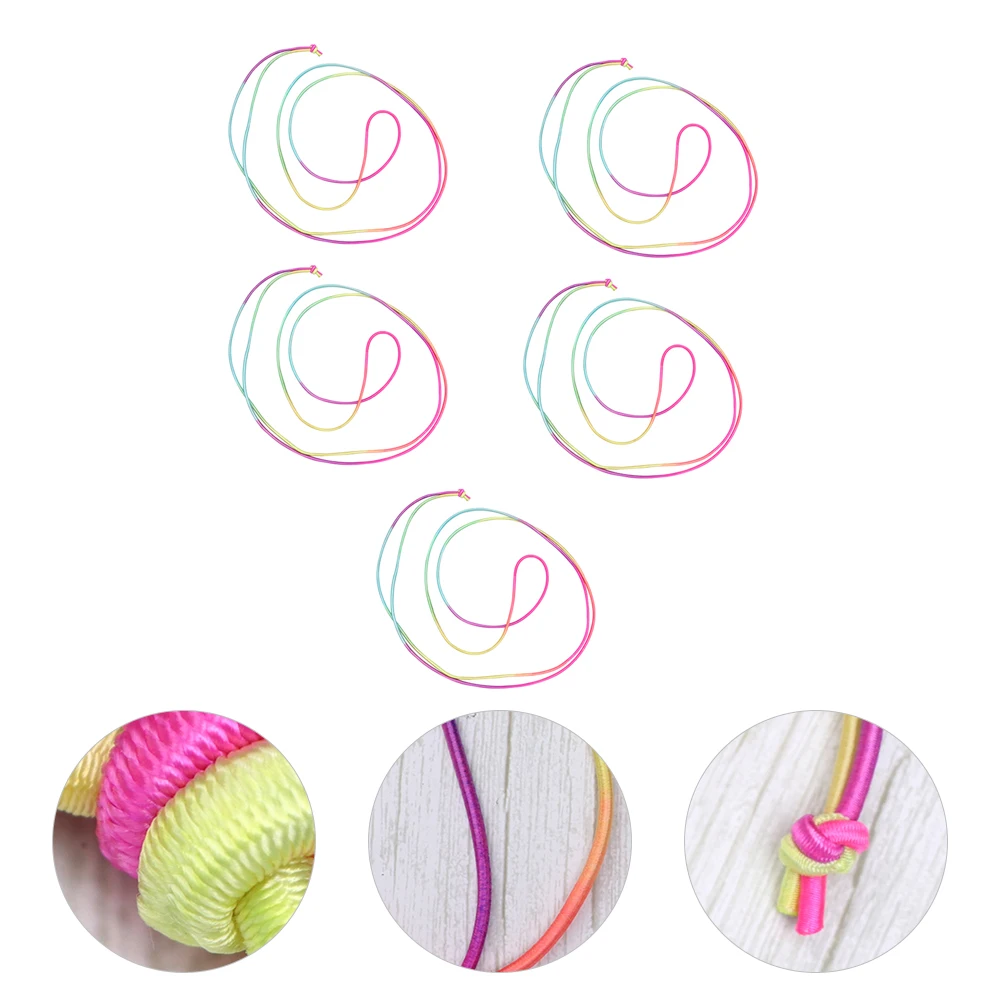 

5pcs Kids Skipping Rope Toys Colorful Elastic Band Rubber Girl Child Lightweight School Training Sports