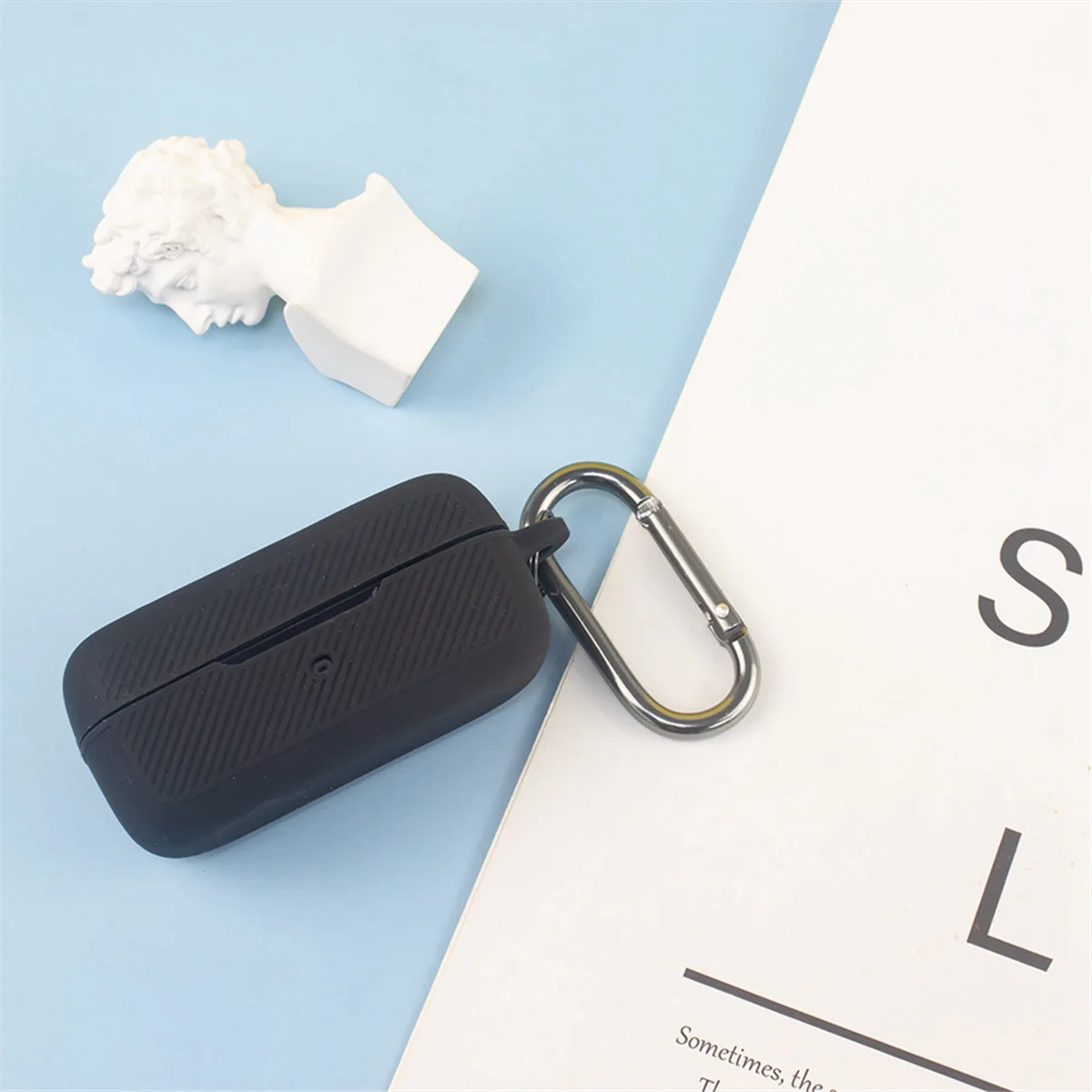 Silicone Case for Air Pro 3 Shockproof Silicone Wireless Blue Tooth Headphone Protective Cover with Hook White