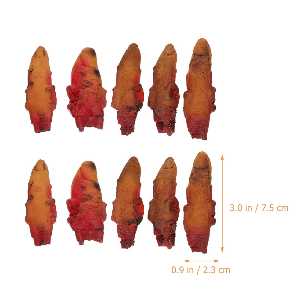 10Pcs Simulation Bloody Finger Prop Halloween Decoration Scary Hanging Finger for Door Wall Window Haunted House Bar Stage