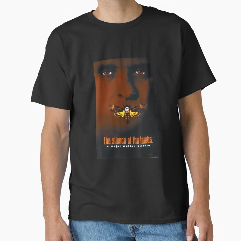 

Goth Poster Scary Horror Movie buffalo bill Hannibal scary film silence of the lambs T-shirt for men Large size Adult Tops