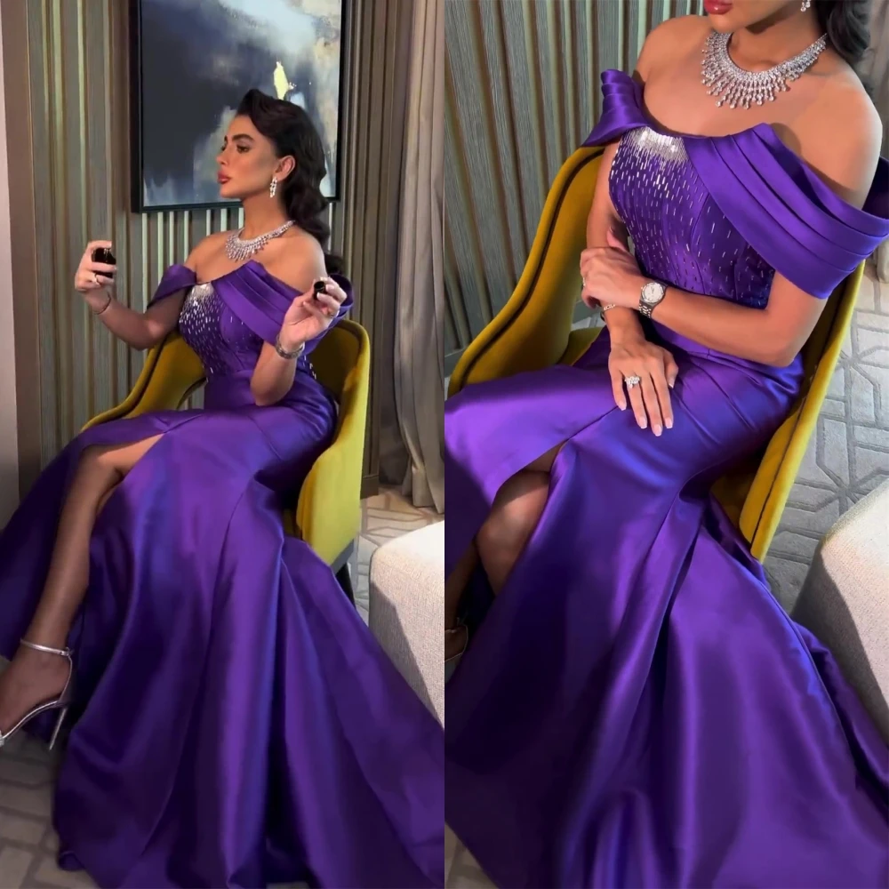 

Customized Exquisite Off-the-shoulder Mermaid Sweep/Brush Evening Dresses Sequin S Formal Occasion Gown vestidos para mujer eleg