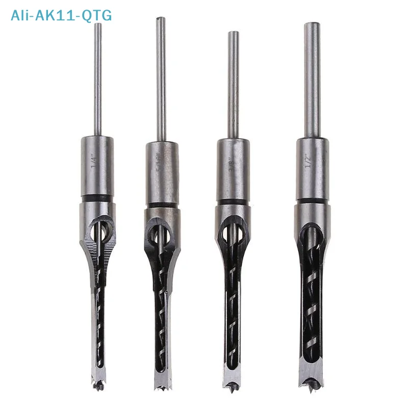 Brocas cuadradas duraderas de 6,4/8/9,5/12,7 mm, adaptador de cincel para mortajado portátil para herramientas de perforación de madera DIY