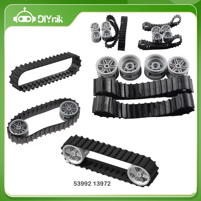 

Track Tank Crawler Wheels Tire Set MOC Technology Building Blocks Parts 53992 13972 56145 DIY Toys MOC Bricks For Truck Vehicle