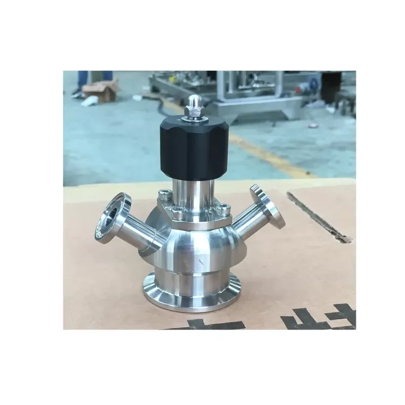Dual-Port Diaphragm Sanitary Manual Water Sampling Valve 51mm Tri-Clamp 316L Stainless Steel High Plugging Function Sterile