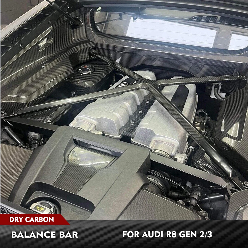 For Audi R8 V10 RWD 2016-2024 Dry Carbon Car Engine Bars Balance Bar Anti Roll Stability Reinforcement Frame Racing Body Kits