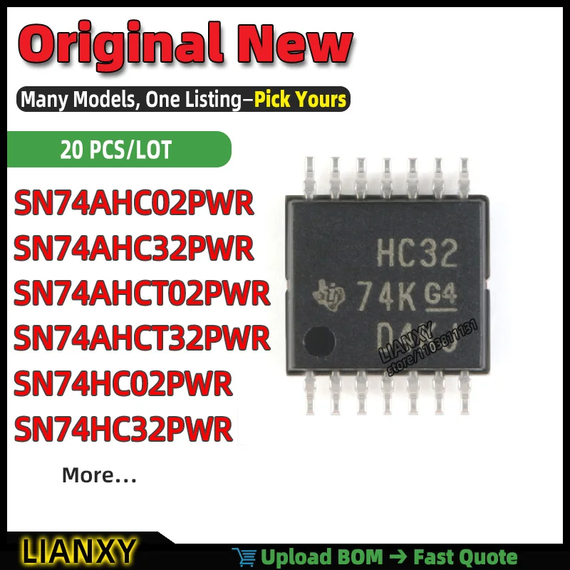 SN74AHC32PWR SN74AHCT32PWR SN74HC02PWR SN74HC32PWR SN74AHC02PWR SN74AHCT02PWR TSSOP-14 QUAD 2-INPUT NOR GATE New Original