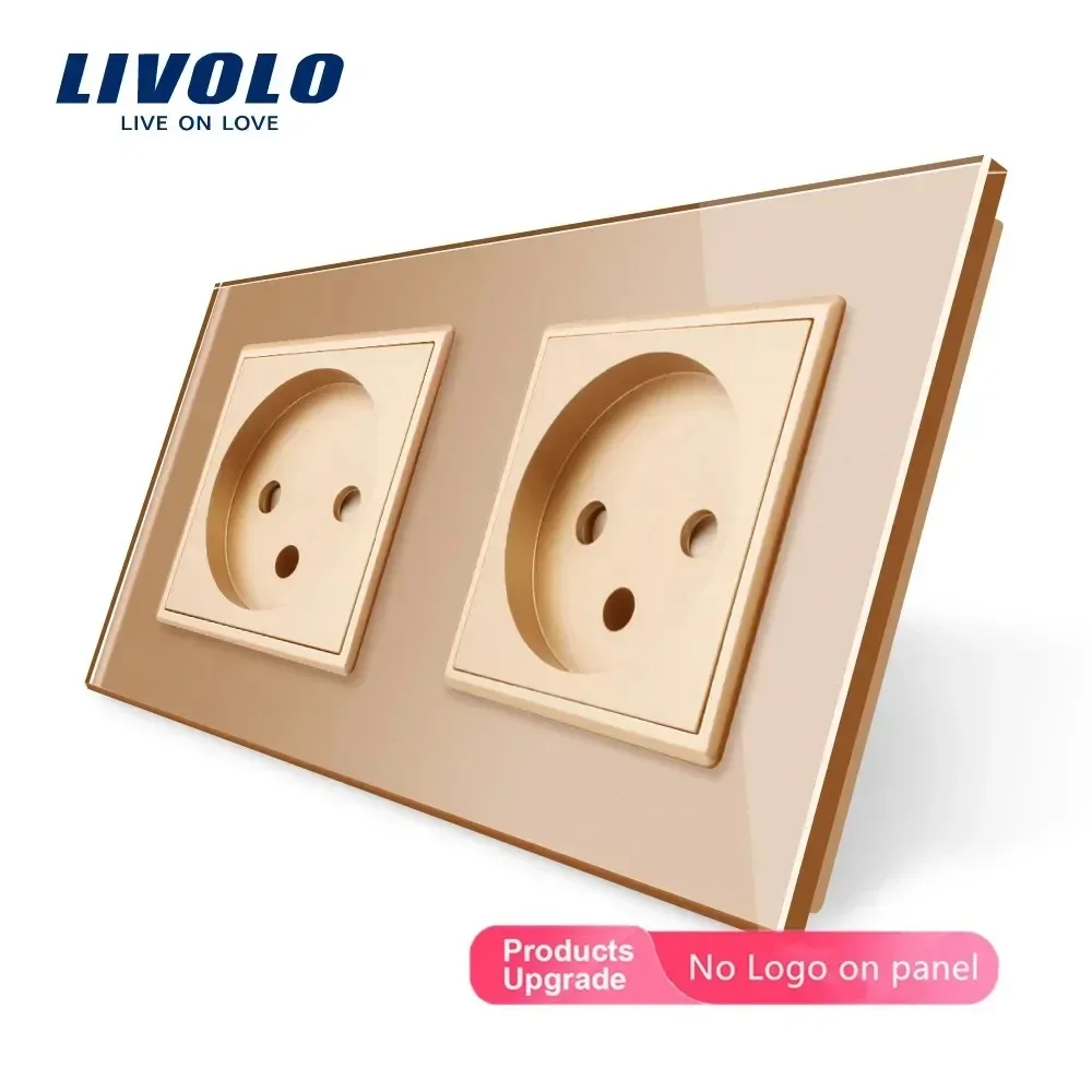 Livolo Double Israel Power Socket,Tempered Glass Panel, AC100~250V 16A Electrical Outlets,AC 100~250V,151*80mm*31mm view 4