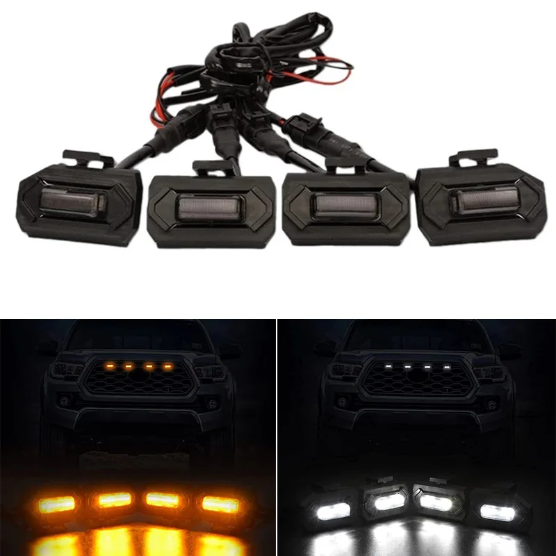 1set LED Front Grill Lights For 2020-22 Toyota Tacoma TRD Sport Offroad Raptor Grille Light wheel arch light indicator light