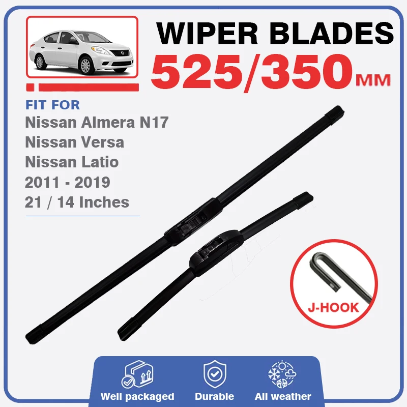 

Front Windscreen Wiper Blades For Nissan Almera N17 Nissan Versa SV Latio V-Drive 2011 - 2019 Windshield Window Car Accessories