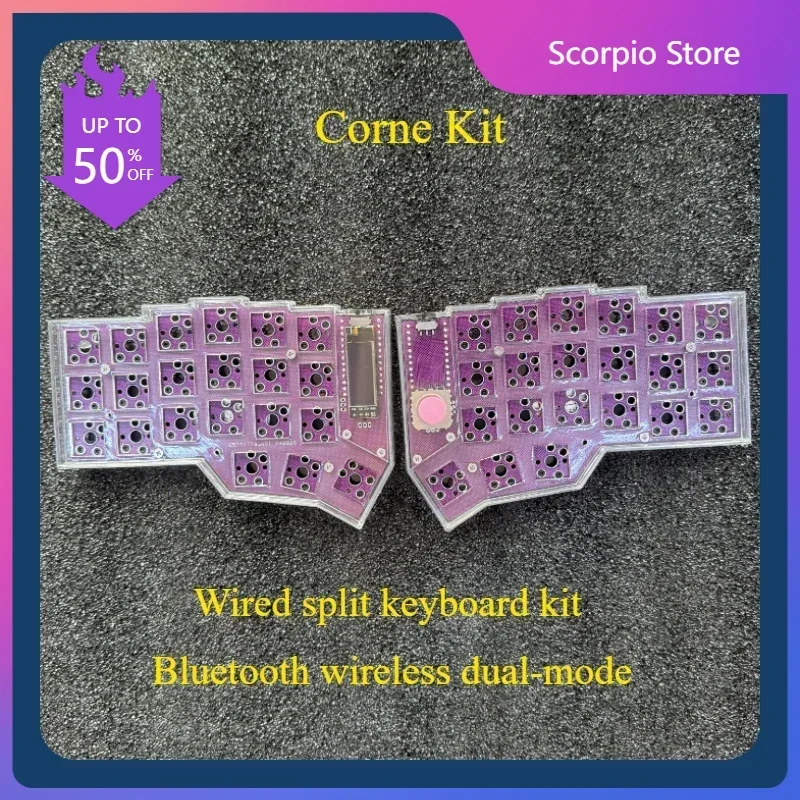 Wireless Split Kit Corne Joy Customized Split Mechanical Keyboard Kit Joystick Simulation Mouse Transparent Photocuring Shell