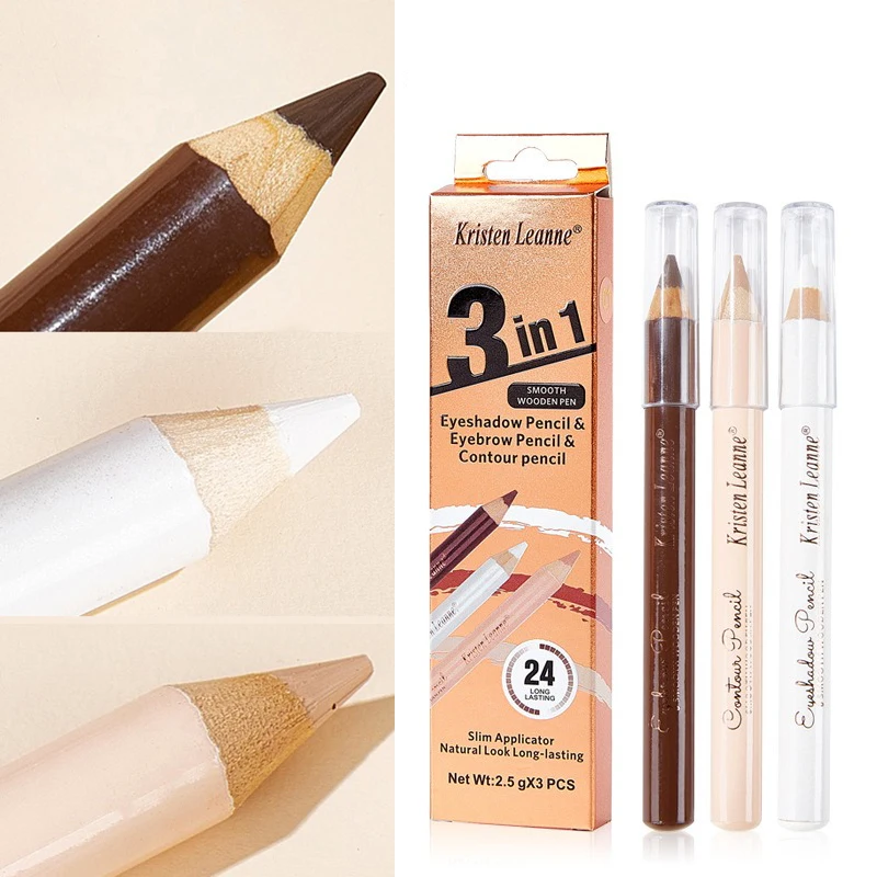 Eyebrow Contour Eyeliner Pencil Eyeshadow Lying silkworm 3 IN 1 Kit Waterproof Matte Cream Nude Eye Makeup Pigment Concealer Pen