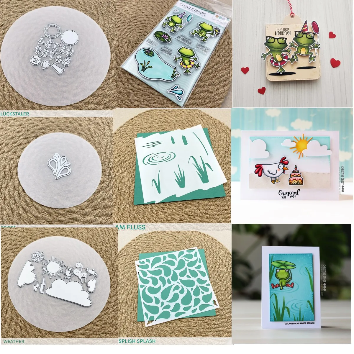 

Frog Water Drop Weather Metal Cutting Dies Stencil Clear Stamps Decorating Scrapbook Diy Paper Card Album Mould Embossing Craft