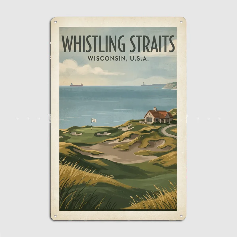 Whistling Straits Golf Poster Metal Posters Living Sign Indoor Outdoor Room Decoration Home Bar Decor Wall Decor