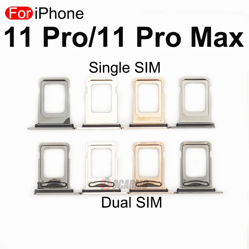 1Pcs/Lot For Apple iPhone 11 Pro / 11Pro Max 11PM SIM Card Tray Drawer Holder Single Dual Slot Replacement Parts