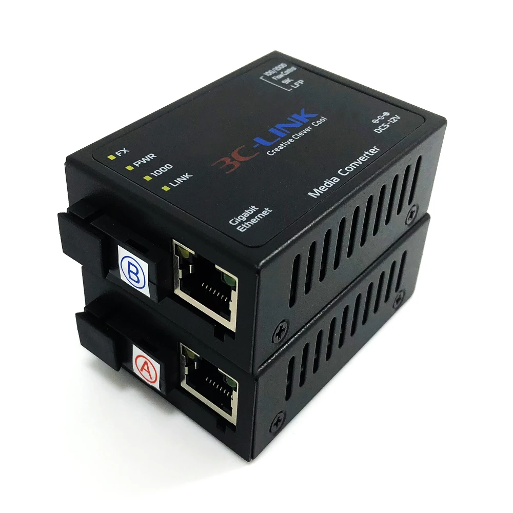 Ftth application economic Gigabit 1000M Single fiber 20km Fiber Optic Media Converter