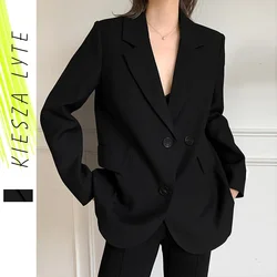 Women Black Suit Blazer Office Jacket Casual Tops Coat Elegant Office Lady Streetwear Jackets Female 2024 Spring