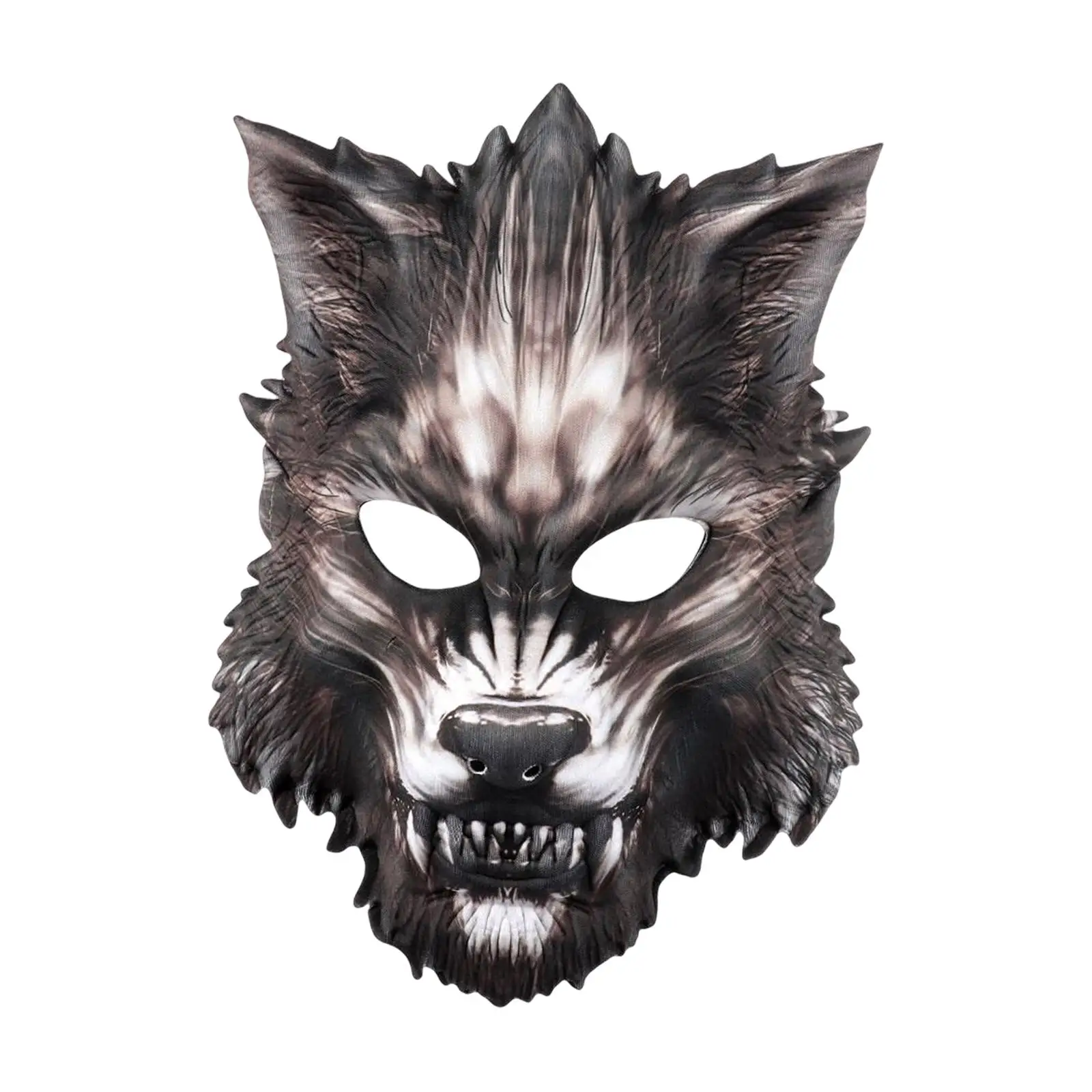 Maschera di lupo di Halloween, mezza faccia di animale EVA spaventoso per spettacoli notturni in costume da uomo Aldult