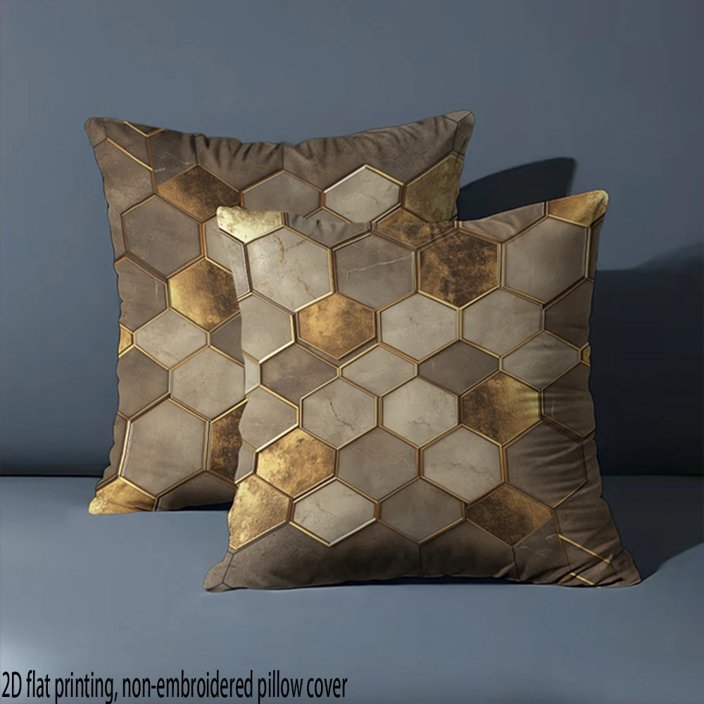 2D Flat-2pack Luxury Hexagon Pillow Covers , Suitable for, bedroom, sofa decoration, excluding pillow fillers.