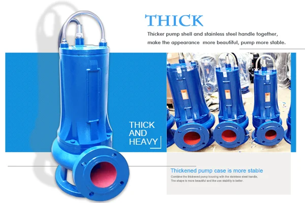 Wqas 15kw Dompelbare Riolering Slijppompen Voor Riool Water Gebruik Fecale Pomp Carter Te Koop Onderdompelbare Riolering Cutter Pomp