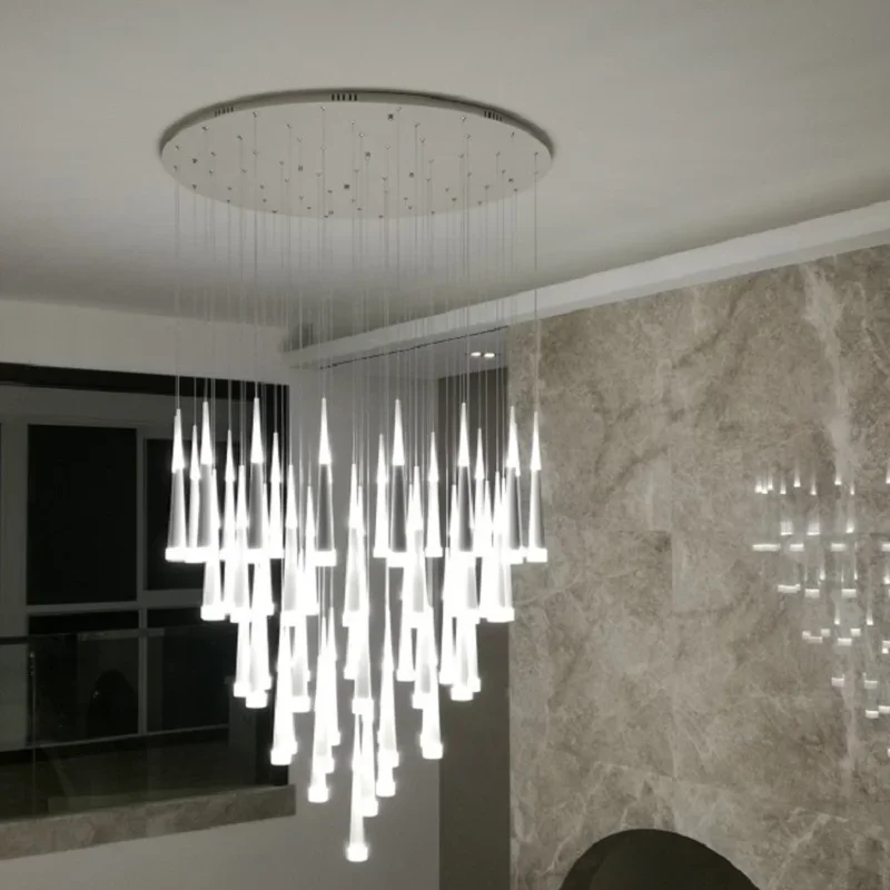 Silver Finish Aluminum Tube  Light LED Source Long and Oval Shape  for Hotel Stairs