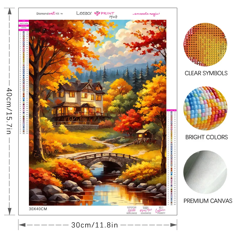 Autumn Landscape Diamond Painting Mosaic Full Drill Square/Round Diamond Embroidery Cross Stitch Set Home Wall Decoration Art