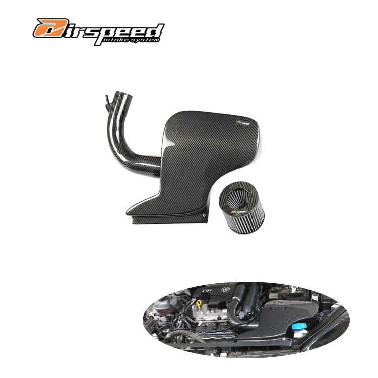 

Cold Air Intake Pipe Air Filter Intake System 100% Dry Carbon Fiber 3K Twill Carbon Weave Induction System for VW Golf MK7 1.4T