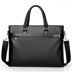 Handbag Business Briefcase for Men Brand Top Leather 14 inch laptop briefcase leather men's shoulder messenger bags tote 2023