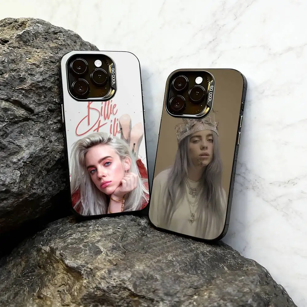 

Billie Eilish Phone Case For iPhone 17,16,15,14,13,12,11 Plus,Pro Max,XS,Colored Silver Plated Inside Cover