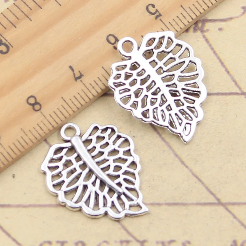 20pcs Charms Tree Leaf 24x19mm Tibetan Silver Color Pendants Antique Jewelry Making DIY Handmade Craft