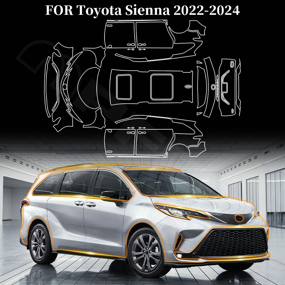 

For Toyota Sienna 2022 2023 Rearview Mirror Pre Cut Headlight TPU Film Anti-collision Transparent Protective Film PPF Scratch