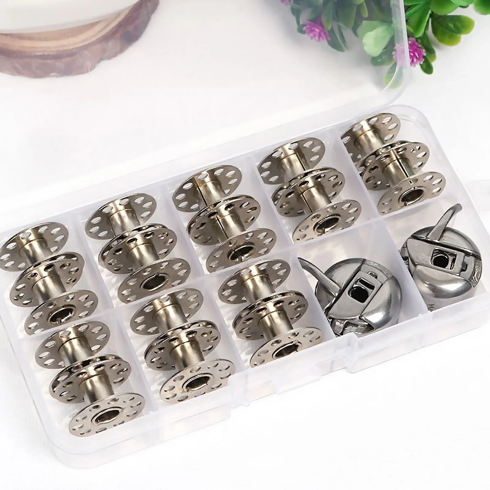

3 Pcs Sewing Machine Bobbin Cases Stainless Steel Thread Storage Organizer Portable Supplies Practical Accessories Durable