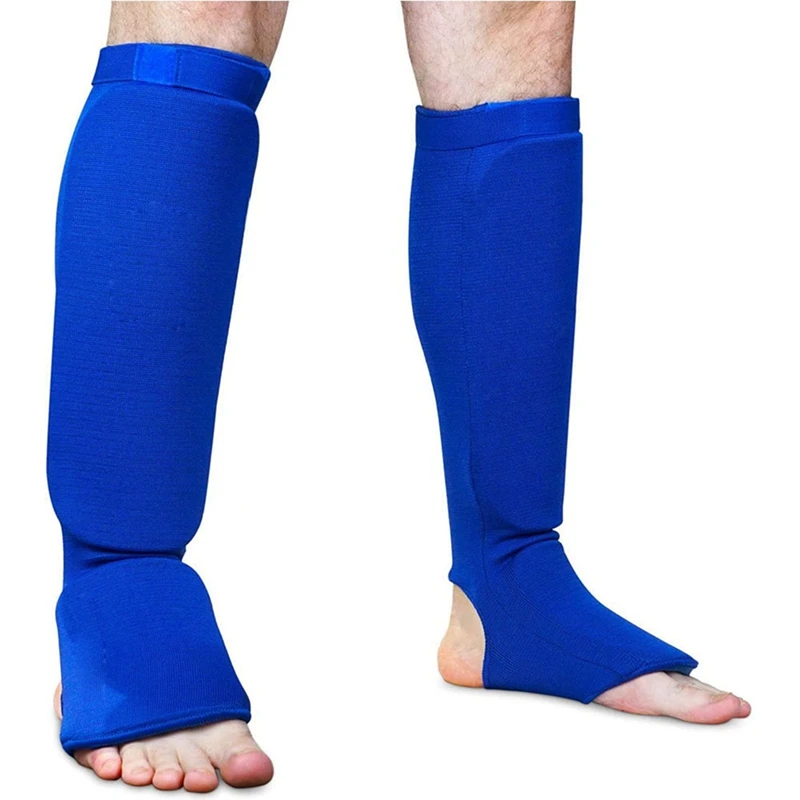 Blue Karate Protective Gear Boxing Training Shin Guards Taekwondo Sanda Fighting Shin Guards And Instep Guards