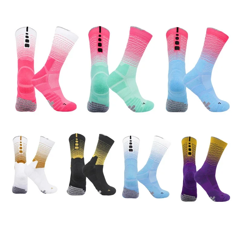

Men's Basketball Socks Cotton Middle Thickened Breathable Towel Bottom Colorful Fitness Running Cycling Hiking Sports Socks
