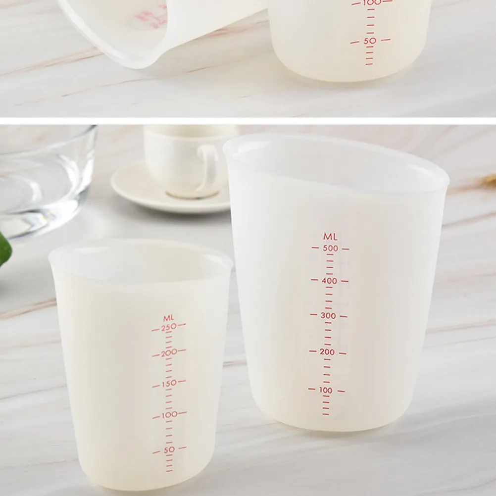 Silicone Measuring Cup 500ml Semi Transparent Visible Graduated Beaker for Precise Kitchen Laboratory Measurement
