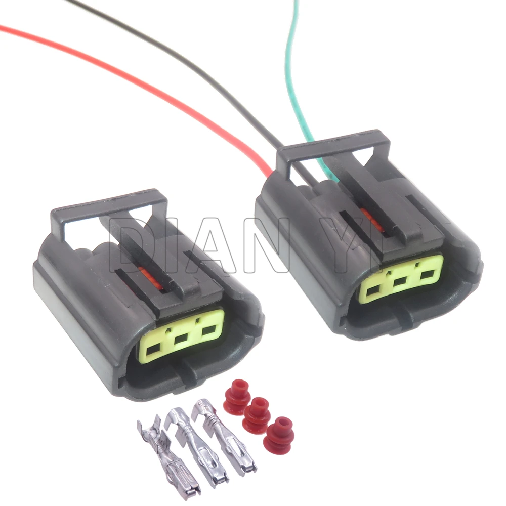 

1 Set 3 Way Starter Auto Wiring Terminal Connector 344273-3 344273-1 344273 Automobile Cable Socket with Cables