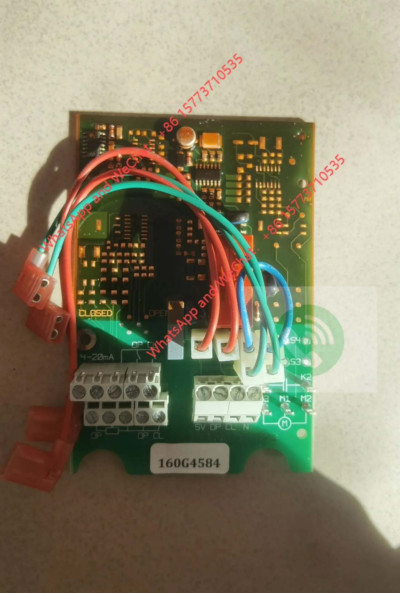 Damcos valve remote control system circuit board, model 160G4584